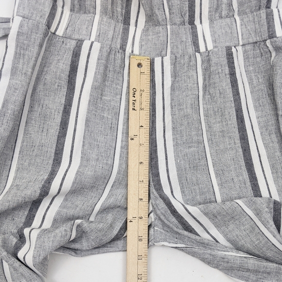 Cloth & Stone Linen Stripe Jumpsuit NEW L Gray - Picture 10 of 15